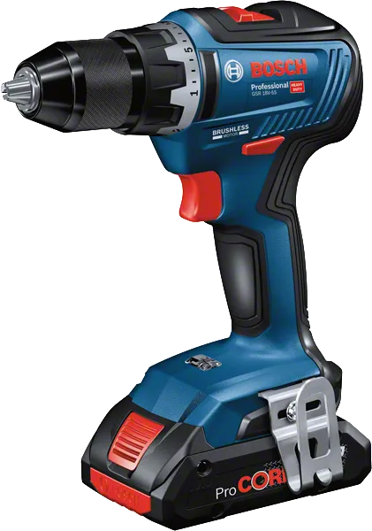 Bosch GSR 18V-55 akumulatora urbjmašīna ar ProCORE akumulatoru.