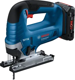 Bosch GST 18V-125 B akumulatora figūrzāģis ar ProCore akumulatoru.