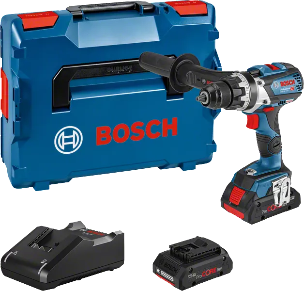 Bosch GSR 18V-110 C akumulatora urbjmašīnas komplekts ar koferi un baterijām.