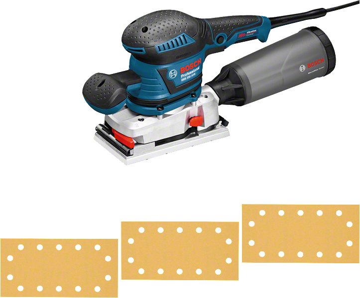 Bosch GSS 230 AVE orbitālā slīpmašīna ar putekļu savācēju.