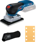 Bosch GSS 18V-13 akumulatora orbitālā slīpmašīna ar filtru.