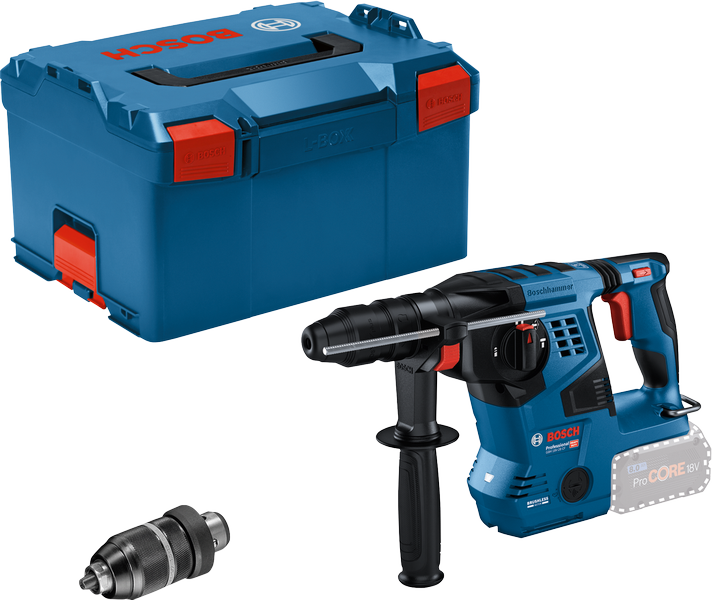 Bosch GBH 18V-28 perforators ar koferi un patronu.