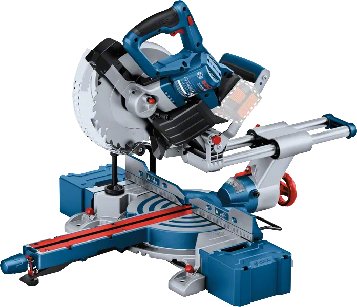 Bosch GCM 18V-216 akumulatora leņķzāģis ar bīdāmu roku.