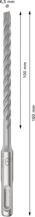 Bosch PRO SDS plus-5X āmura urbis 6,5x160 mm.