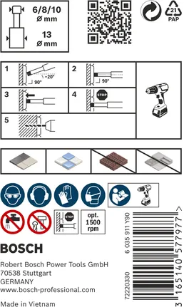Bosch PRO keramikas sausās urbšanas uzgaļu komplekts 6/8/10 mm 3 gab.