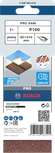 Bosch PRO X440 slīpēšanas lente 65 x 410 mm G100 3 gabalu iepakojums.