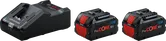 Bosch sākuma komplekts ar GAL 18V-160 lādētāju un diviem ProCORE18V 8.0Ah akumulatoriem.