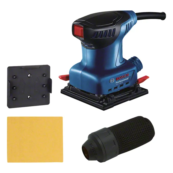 Bosch GSS 140 A orbitālā slīpmašīna ar putekļu filtru.
