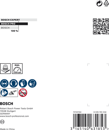 Bosch PRO nerūsējošā tērauda biezā kausveida birste, 100 mm M14 vītne.