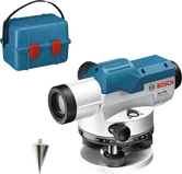 Bosch GOL 26 D optiskais līmeņrādis ar pārnēsāšanas koferi un svērteni.