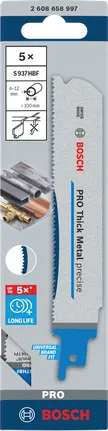 Bosch PRO Thick Metal precīzie S937HBF 5 × 150 mm asmeņi.