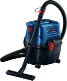 Bosch GAS 15 PS mitrās un sausās tīrīšanas putekļsūcējs ar šļūteni.