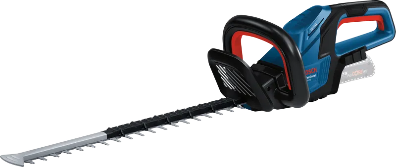 Bosch GHE 18V-50 akumulatora dzīvžoga šķēres krūmu apgriešanai.