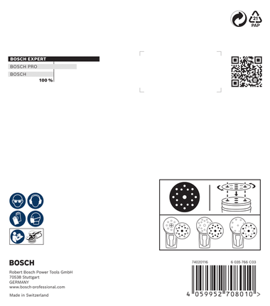 Bosch 125 mm O780 slīpēšanas disks G180.