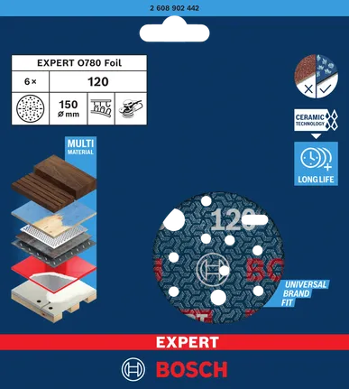 Bosch 150 mm 120 graudu slīpēšanas disks.