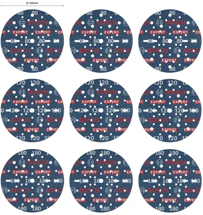 Bosch EXPERT O780 folijas slīpēšanas disku komplekts, 150 mm, jaukti graudi.