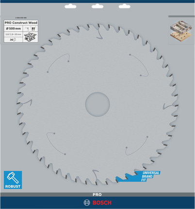 Bosch PRO Construct Wood ripzāģa asmens 500 mm.