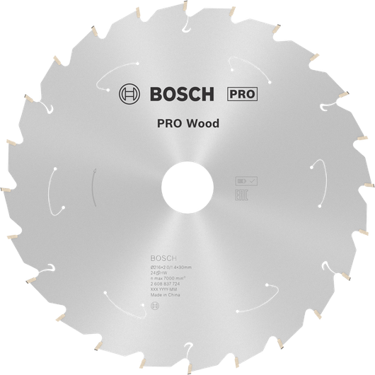 Bosch PRO Wood akumulatora ripzāģa asmens, 216 mm diametrs.
