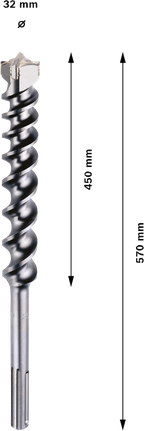 Bosch PRO SDS max-9 dabīgā akmens urbis, 32 mm diametrs.