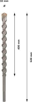 Bosch PRO SDS max-9 dabīgā akmens urbis, 32 mm diametrs.