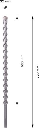 Bosch SDS max-9 dabīgā akmens urbis, 32 mm diametrs.