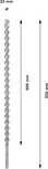 Bosch PRO SDS max-9 dabīgā akmens urbis 32 x 800 x 920 mm.