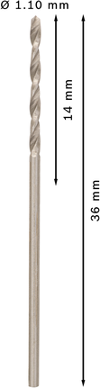 Bosch PRO Metal HSS-G spirālveida urbis metālam, 1,1 mm.