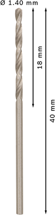 Bosch PRO Metal HSS-G spirālveida urbis 1,4 mm.