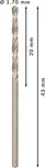 Bosch PRO Metal HSS-G spirālveida urbis ar diametru 1,7 mm.