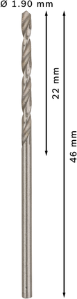Bosch PRO Metal HSS-G 1,9 mm spirālveida urbis.