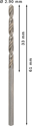 Bosch PRO metāla HSS-G spirālveida urbis 2,9 mm.