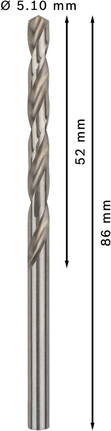 Bosch PRO Metal HSS-G 5,10 mm spirālveida urbis.