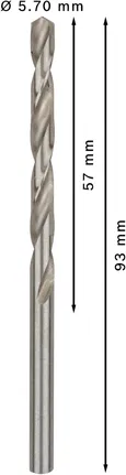 Bosch PRO Metal HSS-G spirālveida urbis ar diametru 5,7 mm.