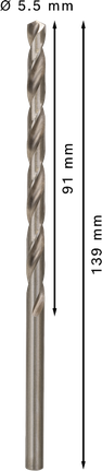 Bosch PRO Metal HSS-G spirālveida urbis ar diametru 5,5 mm.