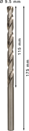 Bosch PRO Metal HSS-G spirālveida urbis ar diametru 9,5 mm.