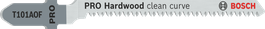 Bosch PRO Hardwood tīrās līknes T101AOF figūrzāģa asmens.