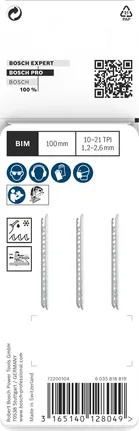 Bosch PRO Metal T123XF figūrzāģa asmeņi 100 mm, 3 gab. iepakojumā.
