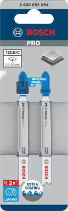 Bosch PRO Metal plānie T121GFC figūrzāģa asmeņi 92 mm, 2 gab.
