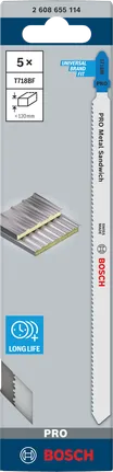 Bosch PRO Metal Sandwich T718BF figūrzāģa asmeņu komplekts.