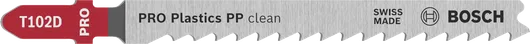 Bosch PRO Plastics PP clean T102D figūrzāģa asmens, slīpēti zobi.