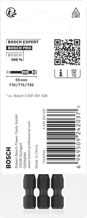 Bosch PRO T triecienurbji T10 T15 T20 55 mm 3 gab.