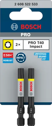 Bosch PRO Torx T40 trieciena uzgaļi 55 mm 2 gab.