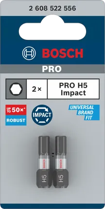 Bosch PRO H5 trieciena uzgaļi 25 mm 2 gab.