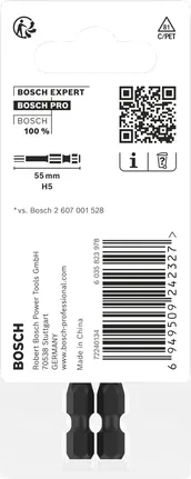 Bosch PRO sešstūra trieciena uzgalis H5 55 mm 2 gab.