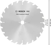 Bosch PRO Construct Wood ripzāģa asmens 350 mm.