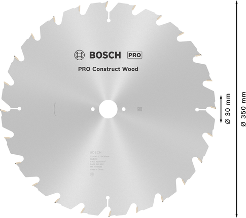 Bosch PRO Construct Wood ripzāģa asmens 350 mm.