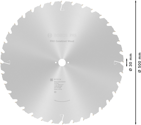 Bosch PRO Construct Wood ripzāģa asmens 500 mm.