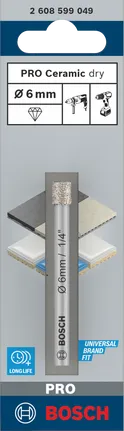 Bosch PRO Ceramic sausais 6 mm urbis.