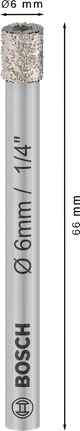 Bosch PRO Ceramic sausais urbis 6x66 mm flīzēm.