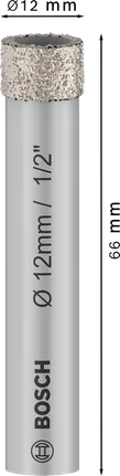 Bosch PRO Ceramic sausais urbis 12x66 mm cietajām flīzēm.